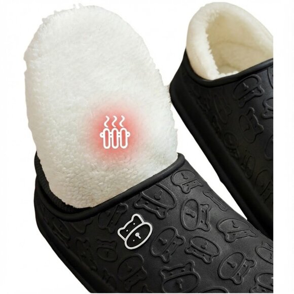 Men's Cozy Bear Embossed Clogs | Waterproof Warm Plush-Lined Winter - Picture 3 of 5